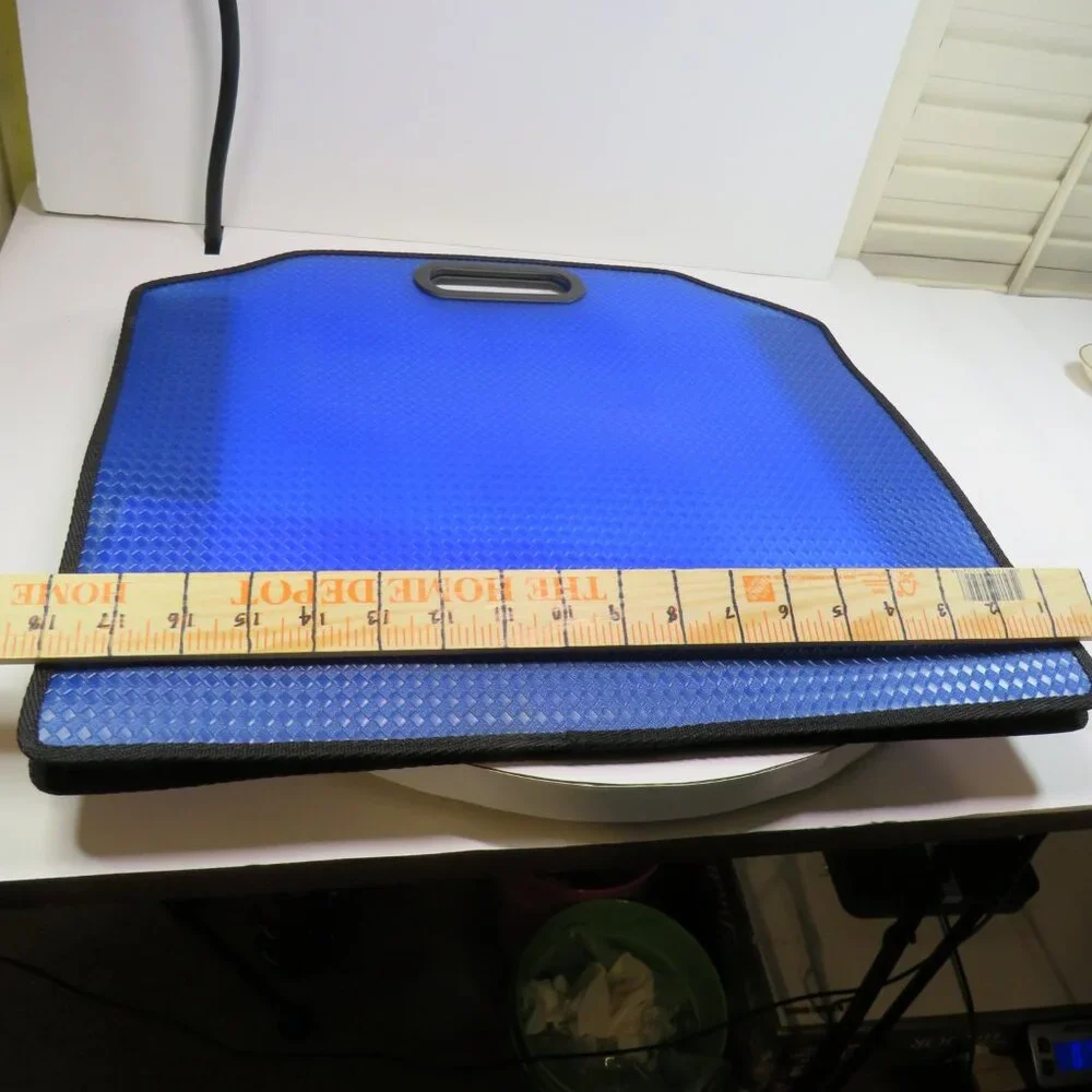 Blue Plastic Art Portfolio Storage Bag w handles |holds 12x12 scrapbook & bigger
